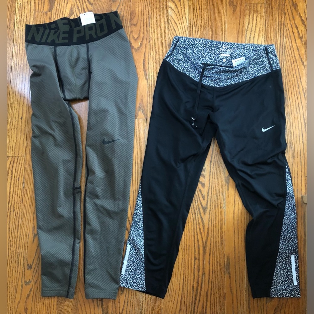 Pair NIKE Pro & DRI FIT Activewear Joggers Yoga Leggings Pants  Size S